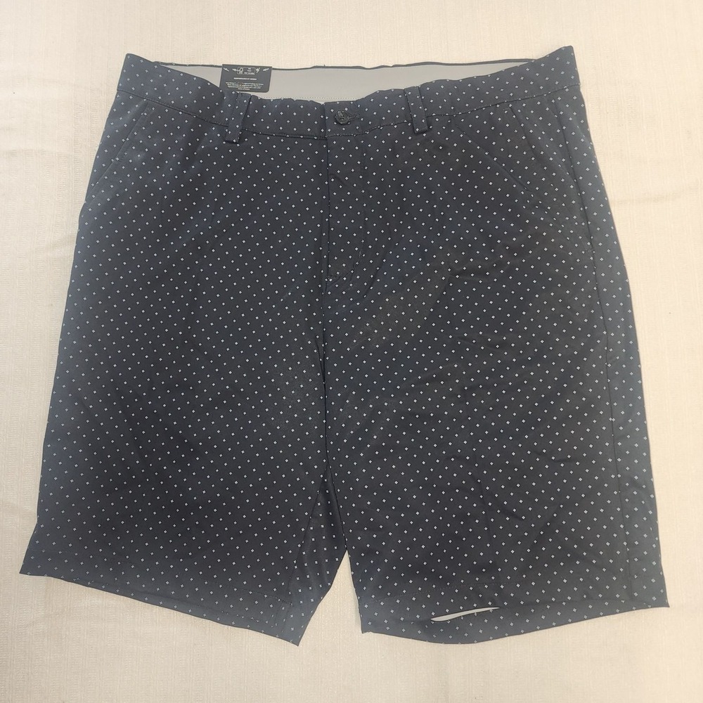 Greg Norman ML75 Microlux Performance Golf Shorts Size 38 Black‎ White New